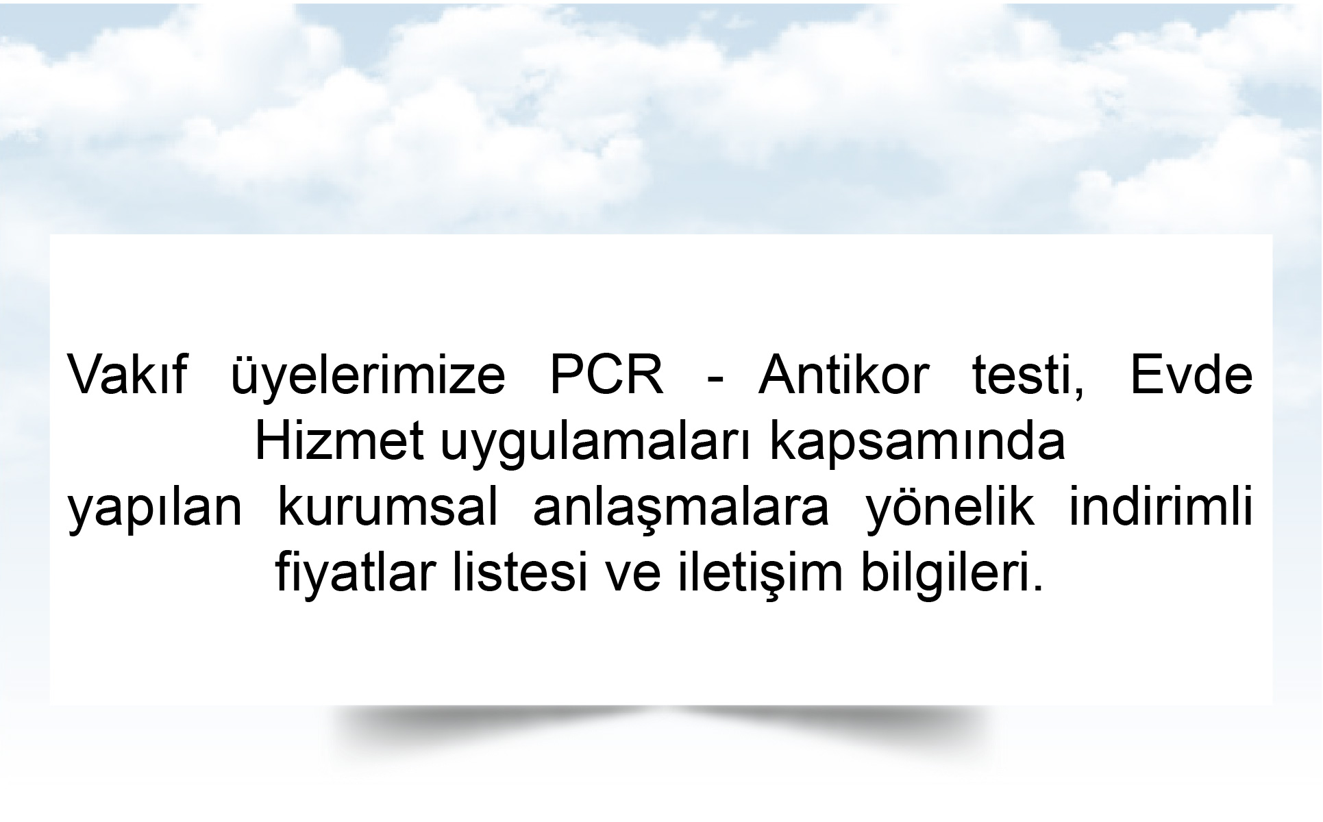 pilotlar vakfi uyelerine indirimli antikor pcr testi pilotlar vakfi